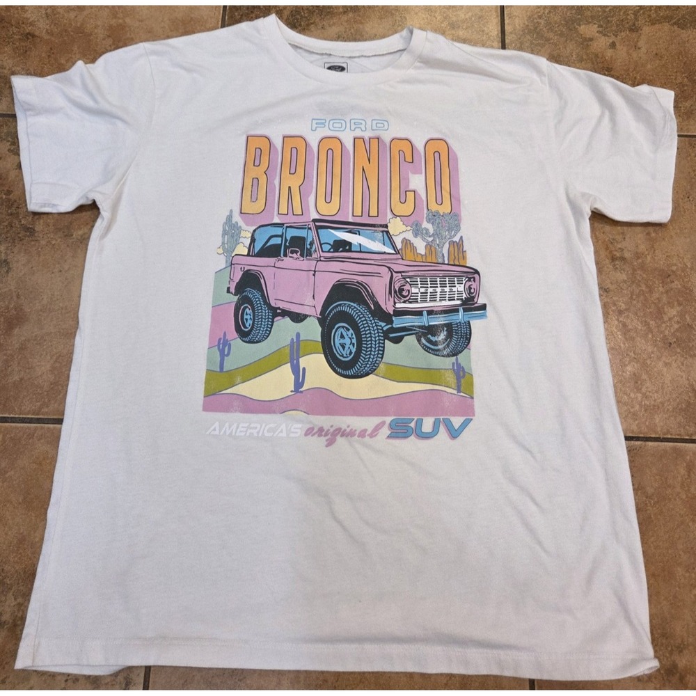 Ford Official Licensed Product Bronco 4-Wheel Drive Vintage Tee Pink -2XL - Picture 1 of 7